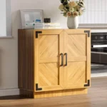 Black Storage Cabinet with Adjustable Shelf, Ready-to-Use Design