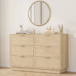 Chest of Drawers with Metal Handles & Wooden Sturdy Base – Modern 6-Drawer Storage Dresser