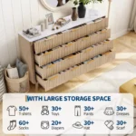 Luxury Wooden Chest of 9 Drawers with Elegant Gold Handles - Image 4