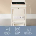Side Table with Charging Station – Narrow 3-Tier End Table with Storage - Image 2