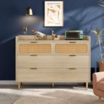 6-Drawer Double Dresser for Bedroom – Modern Wooden Chest of Drawers - Image 2