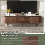 Mid-Century Modern TV Console Media Console with Metal Hardware - Image 7