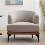 Upholstered Round Armchair for Living Room - Image 4