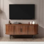 Modern TV Console with Storage Compartment and Sliding Door
