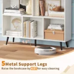 8-Cube 3-Tier Bookcase with Metal Legs – Modern Storage Organizer Shelf for Home & Office - Image 5