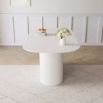 4–8 Seater Rectangular Dining Table with Carved Legs – 63" White MDF Top with Solid Wood Frame - Image 2