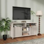 Modern TV Stand for Living Room – Wooden Entertainment Center for Up to 65-Inch TVs