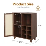 34-Inch Storage Sideboard with Wine Rack & Multiple Storage Compartments - Image 2