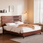 Solid Wood Bed Frame with Headboard – No Box Spring Needed, Easy Assembly - Image 3