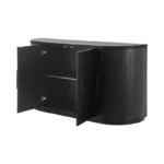 Curved Buffet Cabinet Sideboard with 4 Doors and Metal Handles - Image 2