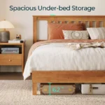Solid Wood Bed Frame with Headboard – No Box Spring Needed - Image 6