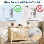 Fluted Drawers Large Clothes Storage Cabinet for Bedroom – Modern 6-Drawer Dresser - Image 4