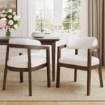 Upholstered Rubberwood Dining Chairs Set of 2 – Comfortable & Sturdy Design