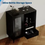 Modern Freestanding Wine & Coffee Bar Cabinet with Storage and Wine Rack - Image 4