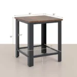 Industrial End Table – 2-Tier Side Table with Wood Top and Metal Frame - Image 4