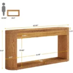Wooden Console Table with Wood Legs - Image 4