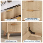 Luxury Wooden Chest of 9 Drawers with Elegant Gold Handles - Image 5