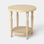 Wood Accent Table with Shelf – Natural Finish, Modern Square Side Table - Image 3