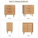 Modern Chest of 3 Drawers with Metal Handles and Metal Feet - Image 2