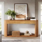Wooden Console Table with Wood Legs - Image 5
