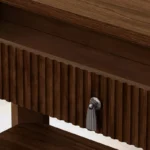 Fluted Wooden Console Table in Brown Finish - Image 3