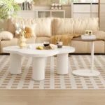 Round Nesting Coffee Table with Cylindrical Leg Design - Image 3