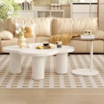Round Nesting Coffee Table with Cylindrical Leg Design - Image 2