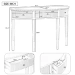Console Table with Vertical Stripe Drawer Fronts and 4 Legs - Image 5