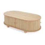 Coffee Table with Half-Cover Accordion Door and Storage - Image 2