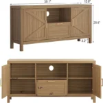 TV Stand for Up to 65-Inch TVs – Entertainment Center with Door and Metal Frame - Image 4