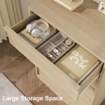 Wooden Dresser Organizer for Bedroom & Living Room – Natural Oak 5-Drawer Storage Unit - Image 3