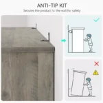 Wooden Bookcase with Storage – 5-Tier Bookshelf for Home Office, Living Room & Study - Image 2