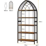 5-Tier Industrial Curved Bookshelf – 74.8" Tall Metal Frame Bookcase Display Rack - Image 5