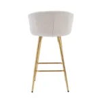 Metal Cozy Bar Stools with Chrome Footrest & Base – Modern Comfort Design - Image 3