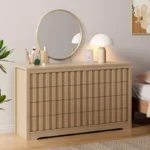 Modern Chest of Drawers with Handleless Design – 8-Drawer Low Storage Dresser