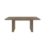 Extendable Rectangular Dining Table for 6–10 People with Double Pedestal Base – Brown Finish - Image 2