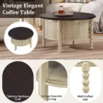 Vintage Oval/Round Coffee Table for Living Room - Image 2