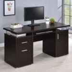 Writing Desk with 2 Storage Drawers & Cabinet – Modern Office & Study Table