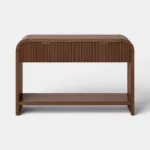 Dark Brown Console Table with Two Drawers - Image 5