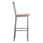 Set of 2 Frazier Metal Barstools – Polished Steel Finish, Modern Industrial Style - Image 2