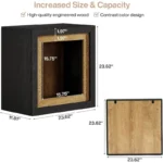 Wood End Table with Frame-Inspired Design – Black Top & Brown Frame - Image 5