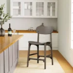Wood Counter Height Barstool in Carbonite Finish – Rubberwood & Plywood Frame