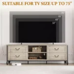 TV Media Table with Storage Cabinet & Open Shelves – Modern Entertainment Center for Up to 70-Inch TVs - Image 3