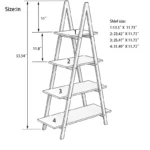 4-Tier A-Frame Ladder Bookshelf – Wooden Display Shelf for Home & Office - Image 2