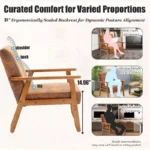 Mid-Century Modern Accent chair，Leisure Chair with Solid Wood Armrest - Image 4