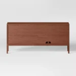 Modern Wooden TV Stand with Doors and Fixed Shelves – 54.1 Inch Media Console - Image 3