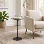 Metal Side Table – Slim Black Accent Table for Small Spaces - Image 2