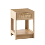 Rattan End Table with Drawer – Brown Accent Side Table - Image 4