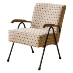 Modern Upholstered Armchair with Metal Legs and Thick Cushion - Image 4