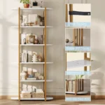 6-Tier Industrial Bookshelf – 71" Tall Wooden Shelf with Metal Frame for Home & Office - Image 2